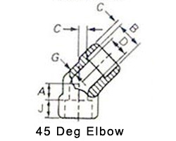ANSI/ ASME B16.11 Forged Socketweld 45 Deg Elbow Fittings Supplier